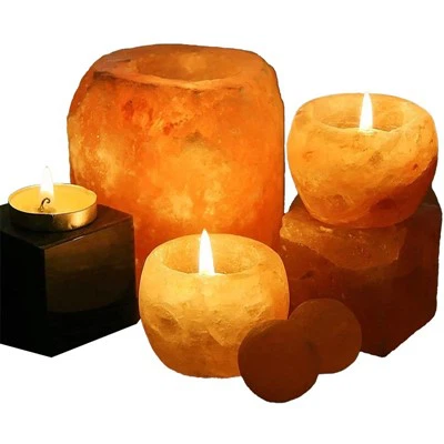 Natural Shape Himalayan Salt Candle Holder